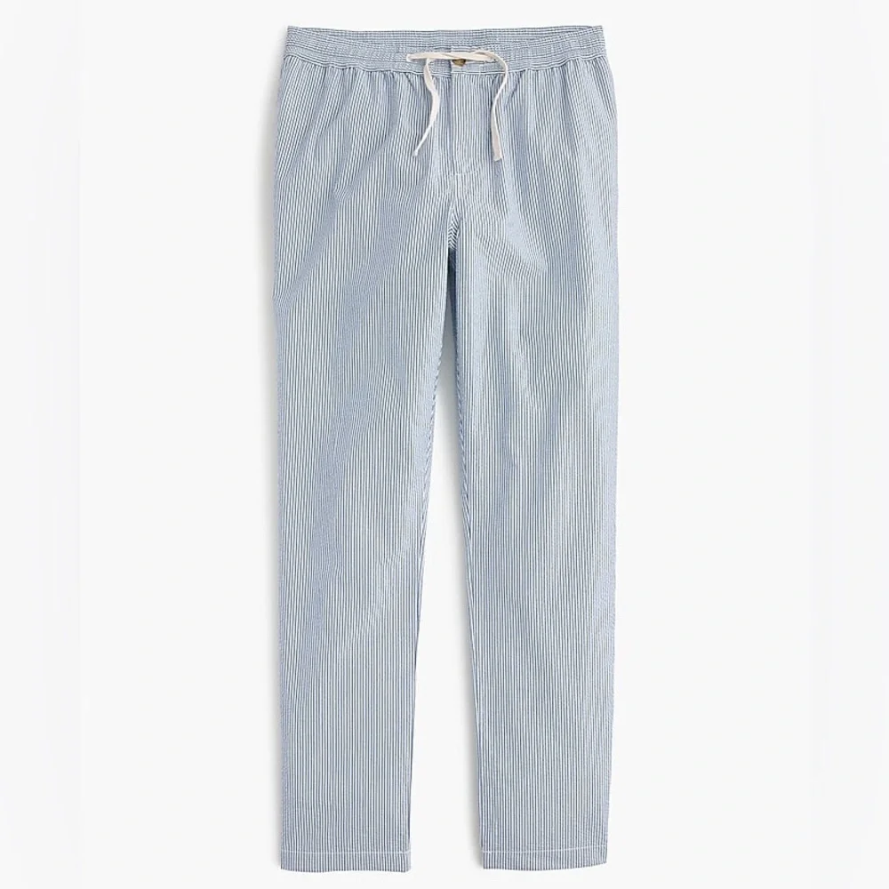 J Crew Men’s 100% Cotton Seersucker Casual Pants Size 30x30 Boating Stripes